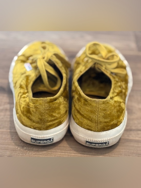 Superga 2750 Crushed Velvet Sneakers – Mustard Yellow – Size 5.5 - Picture 5 of 6